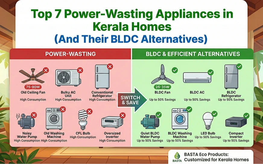 Top 7 Power-Wasting Appliances in Kerala Homes (And Their BLDC Alternatives)